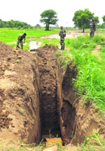 A file photograph of the transborder tunnel detected in the Samba sector