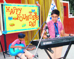 Students celebrate Founders Day at Ryan International School in Amritsar. 