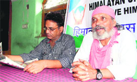 Dr Anil Joshi, patron of the Himalayan Environment Studies Conservation Organisation, at a press conference in Dehradun on Wednesday. 