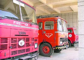 A file photo of the municipal corporation’s fire engines in Ludhiana