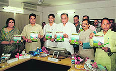 Uttarakhand Chief Minister Vijay Bahuguna releases the map of Nanda Devi Raj Jat Yatra in Dehradun on Thursday. 