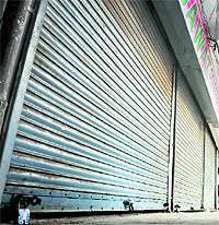 Shops closed at the market after the clash