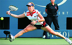 Kim Clijsters in action on Wednesday night