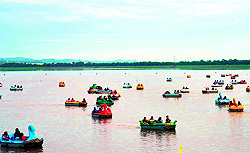 A view of the Sukhna Lake in Chandigarh