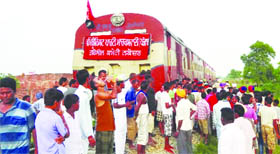 Demanding manning of the rail crossing, villagers had blocked the tracks after an accident, which led to girls death.