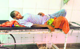 The mentally challenged woman lying in a ward at the PGI in Chandigarh. 