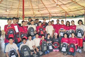 Army martyrs children at a camp organised by Subhashini Vasanth