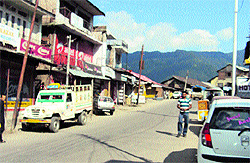 The closed shops in the main market of Batote town on Friday