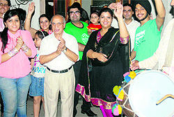 Vipul Mehtas family and friends celebrate his win in Amritsar