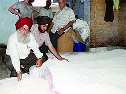 Traders of makhane and phulliyan in Mishri Bazaar in Amritsar