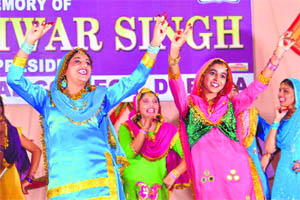  Students present a dance performance at GNN College in Doraha. 