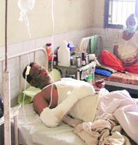 The victim recuperates at the Civil Hospital in Ludhiana. 