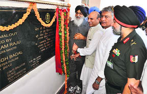 Minister of State for Defence MM Pallam Raju inaugurates an NCC academy for girls at Malout on Sunday.
