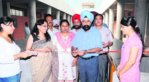 Prof AS Brar, Vice-Chancellor, Guru Nanak Dev University, inaugurates the extension block in the Electronics Department of the university in Amritsar on Monday.