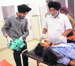Victim Rupinder Singh under treatment at the GMSH, Sector 16, Chandigarh.