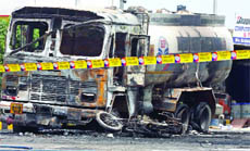 The remains of an oil tanker