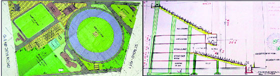 The proposed plan of the sports hub at Burlton Park, Jalandhar.