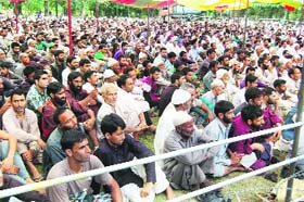 People at a PDP rally in Anantnag on Monday