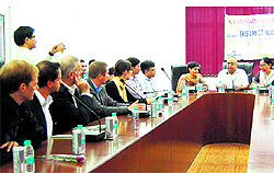 German officials being briefed about the scheme in Amritsar on Wednesday