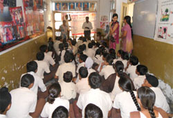 TB awareness workshop in progress at Prince Public School.