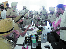 IG, Bathinda zone, Nirmal Singh Dhillon addresses the grievances of people at Moga on Thursday