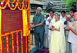 Haryana Agricultural University Vice-Chancellor KS Khokhar lays the foundation stone of a Central Examination Hall in Hisar