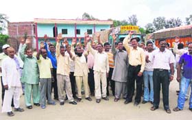 Family members of the victim stage a protest in Rajouri on Thursday