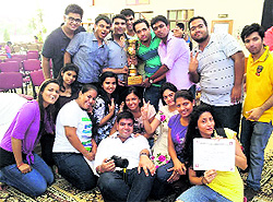 Students of Sri Aurobindo College of Commerce and Management during a cultural fest