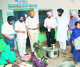 Members of the Punjab Assembly committee during the inspection at a government school in Ajnala on Friday.