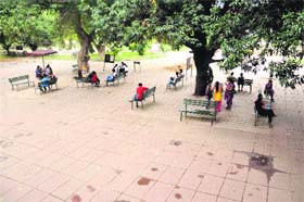The Students’ Centre at the PU wears a deserted look on Saturday