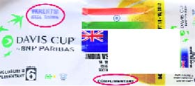 A complimentary pass for the Davis Cup that was allegedly sold as a ticket by an employee of the CLTA