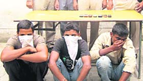 The accused in police custody at Dera Bassi on Saturday