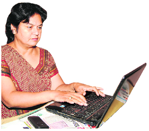 Geeta Kathuria at her office in Sirsa.