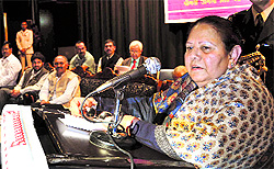 Governor Urmila Singh addresses an audience on International Literacy Day at the Gaiety Theatre in Shimla on Saturday