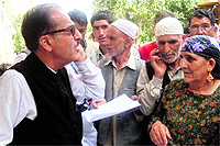 J&K PCC president Saifuddin Soz during his visit to Baramulla on Saturday