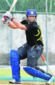 Yuvraj Singh at the nets in Visakhapatnam on Friday.  PTI