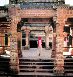 View of a section of the 15th century stepwell at Adalaj, near Ahmedabad. Photographs: Morna Livingston