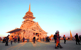 The Temple of Juno is seen at sunrise during the recent Burning Man 2012 Fertility 2.0 arts and music festival in the Black Rock Desert of Nevada. 