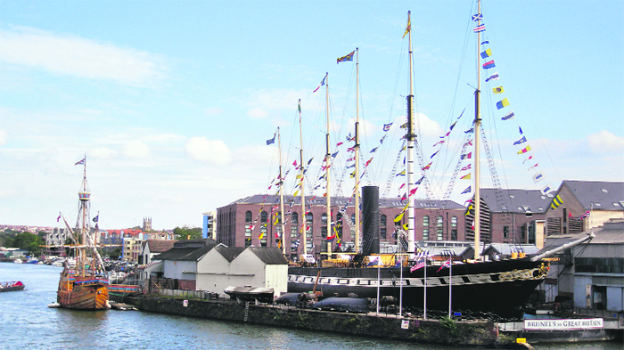 At the waterfront, Brunels ship, the SS Great Britain, is docked. There is a dockyard museum that has a replica of the Matthew, the sailing ship that carried explorer John Cabot to north America in 1497.