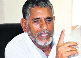 Former Revenue Minister Diwakar Bhatt in Haridwar on Sunday