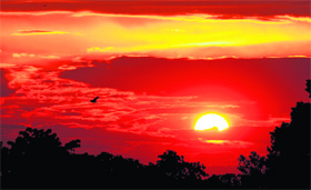 A view of a sunset in Karnal.