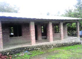 The classrooms of Government Middle School, Hirri Bala, without doors and windows