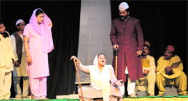 A scene from Jis Lahore Nahin Vekhya staged by Naya Theatre of Habib Tanvir at St Josephs Academy in Dehradun on Tuesday.