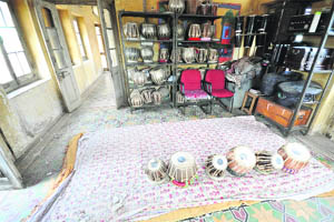An inside view of the Institute of Music and Fine Arts in Jammu. 