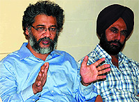 National general secretary of the CPI (ML) Liberation Dipankar Bhattacharya interacts with mediapersons in Bathinda on Wednesday