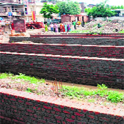 A view of booths at the Day Market in Mauli Jagran, Chandigarh, on Wednesday. 