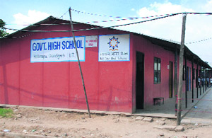 Government High School, Hallo Majra, being run in a temporary structure.
