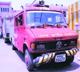 A view of a fire tender in Amritsar