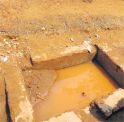A pit dug up at a government school in Chandigarh