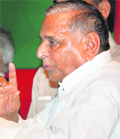 SP president Mulayam Singh Yadav in Kolkata on Thursday.